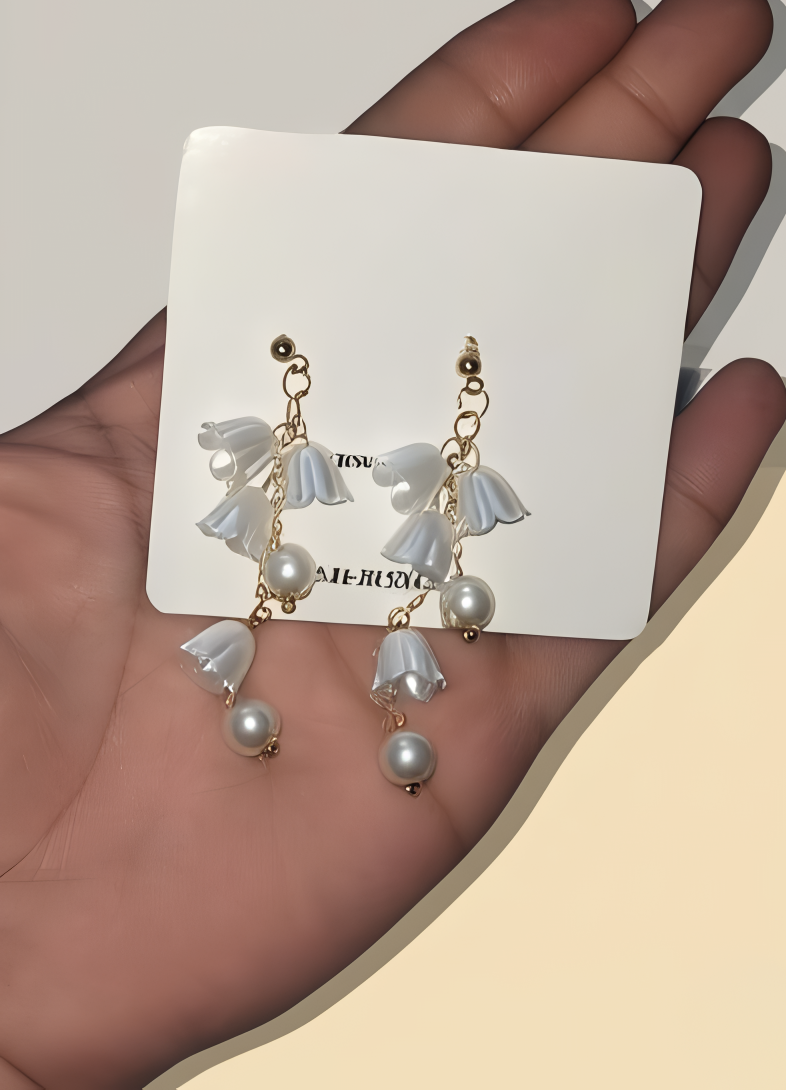 Pearl Blossom Earrings – Korean Style
