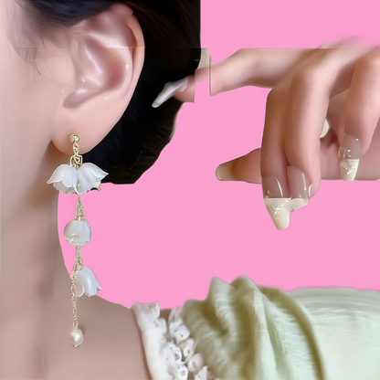 Pearl Blossom Earrings – Korean Style