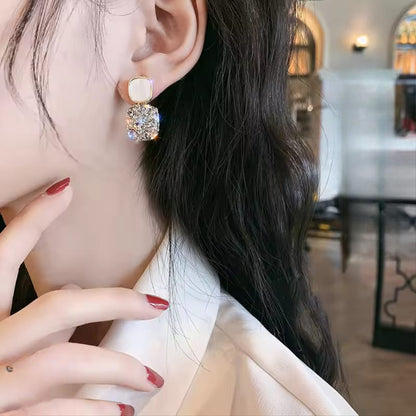 Luxury Square Rhinestone Earrings