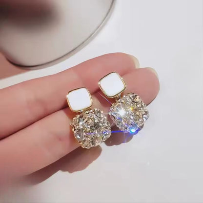 Luxury Square Rhinestone Earrings