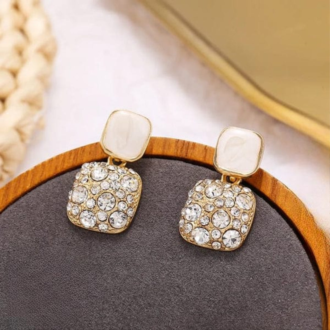 Luxury Square Rhinestone Earrings