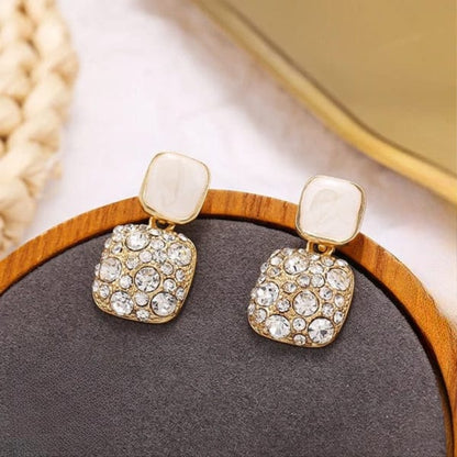 Luxury Square Rhinestone Earrings