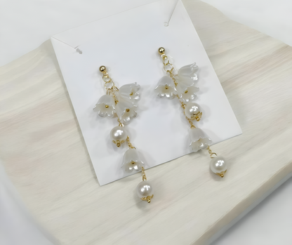 Pearl Blossom Earrings – Korean Style