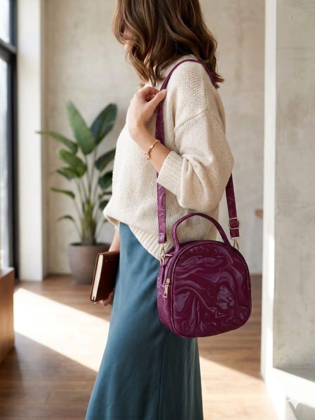Aura Blue Crossbody Handbag