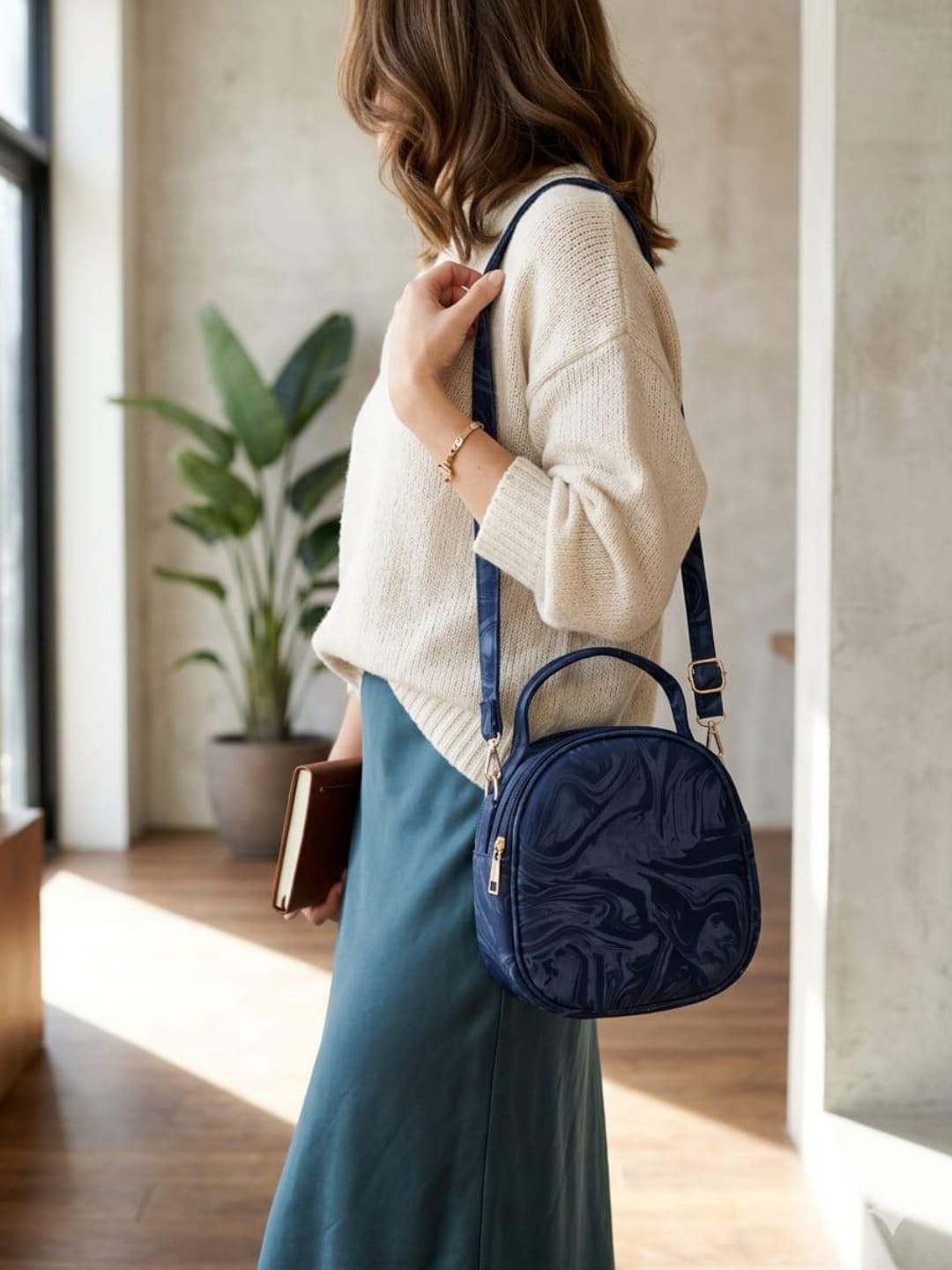 Aura Blue Crossbody Handbag